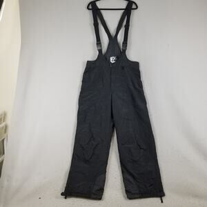 Tyrolia Snow Pants Mens XL Black Bib Overalls Insulated Ski Zip Legs Suspenders